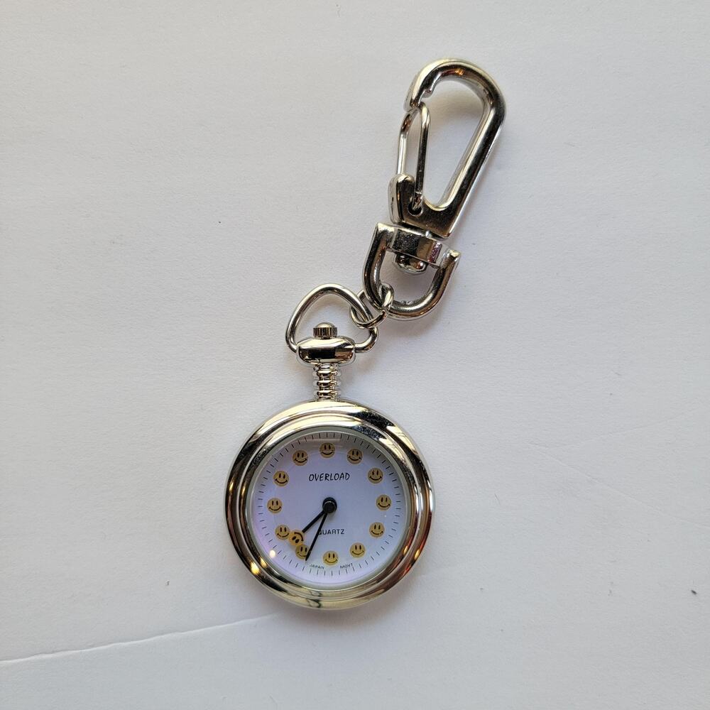 OVERLOAD Womens Watch 21mm Silver Case White Dial Stainless Steel Clip Quartz